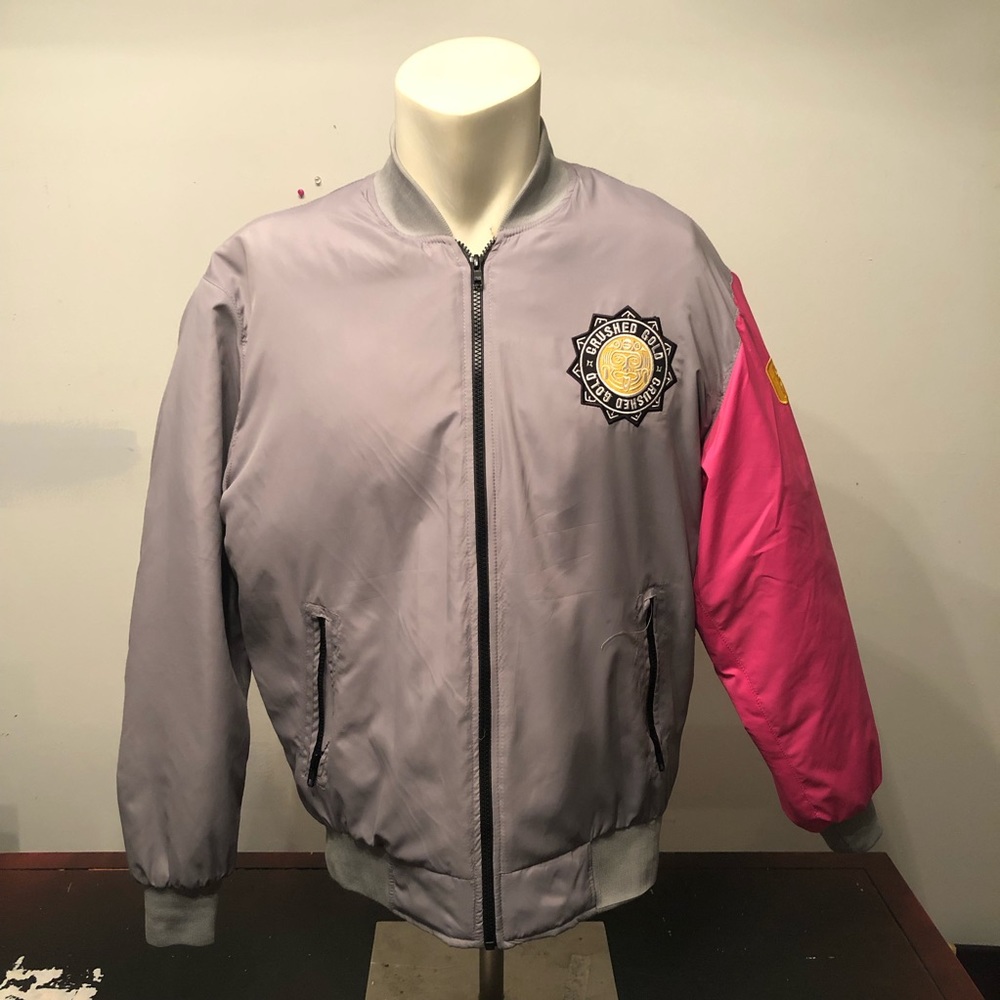 Crushed gold bomber jacket